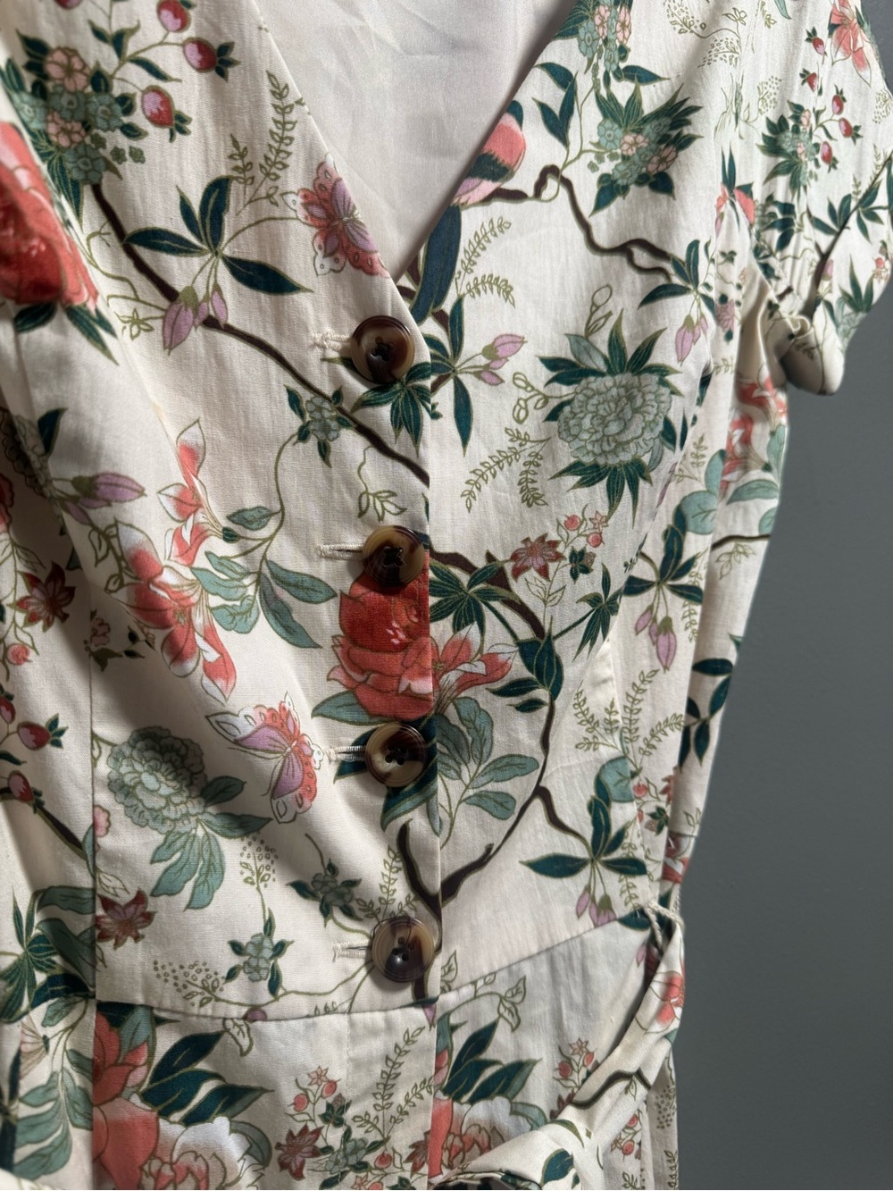Gal Meets Glam Anthropologie Sophia Floral Tie-Waist Jumpsuit Size 2 - Picture 9 of 12